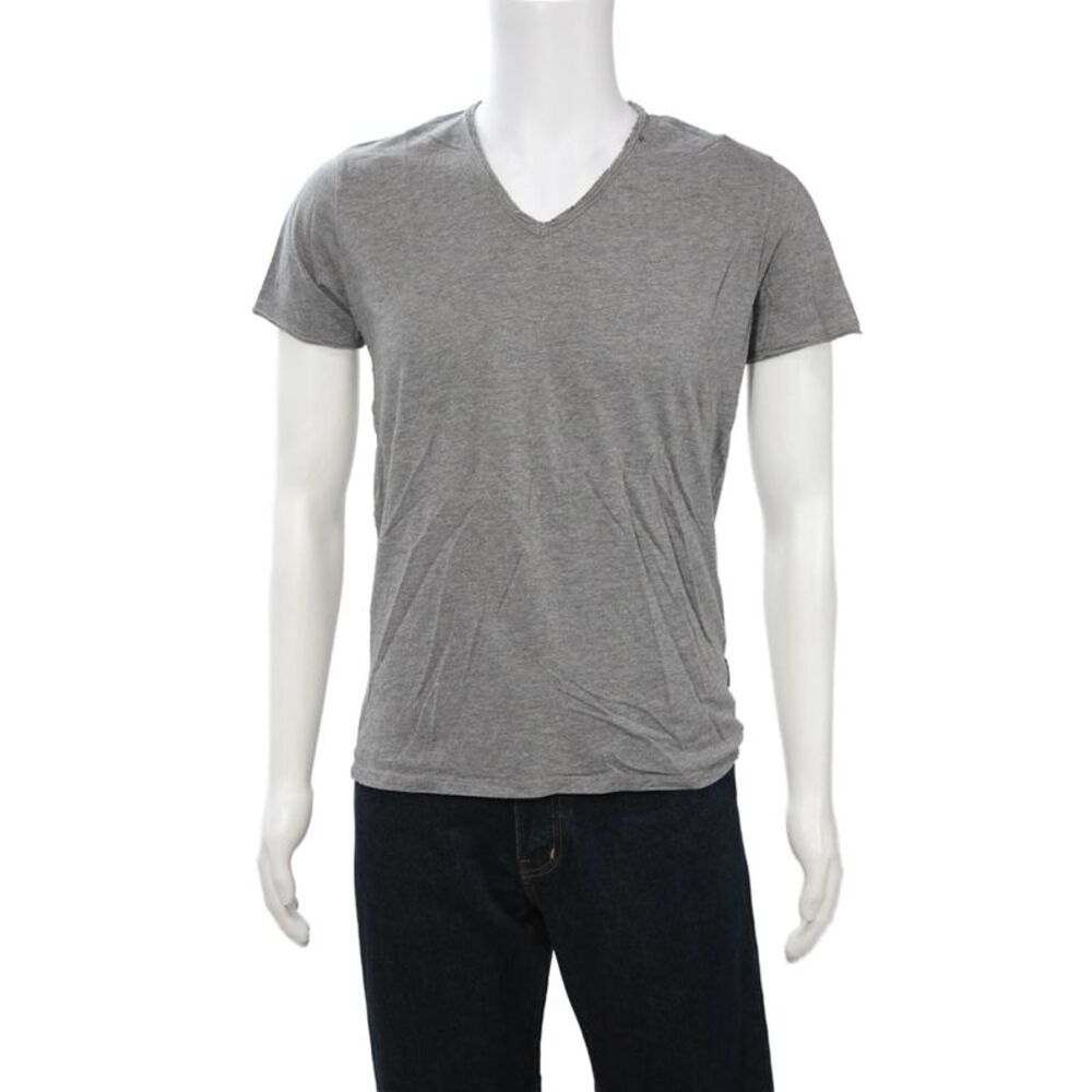 Replay Mens Designer Cotton V-Neck Short Sleeve Solid T-Shirt Size M